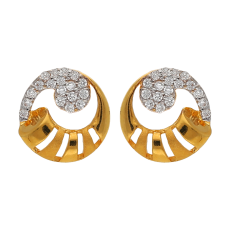 CIRCULAR CASTING TRENDY WHITE STONE STUD